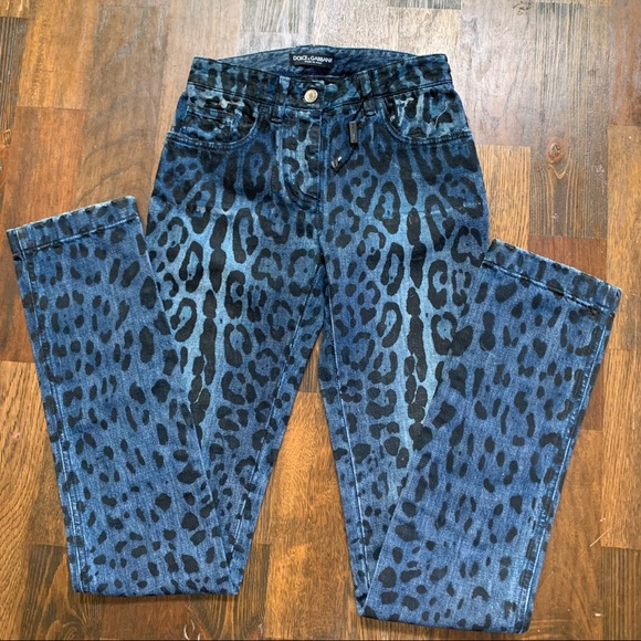 NWOT! Dolce & Gabbana Leopard Print Slim Jeans - Picture 4 of 14